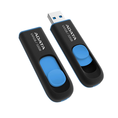 ADATA UV128 USB 3.2 Retractable Capless Blue Flash Drive