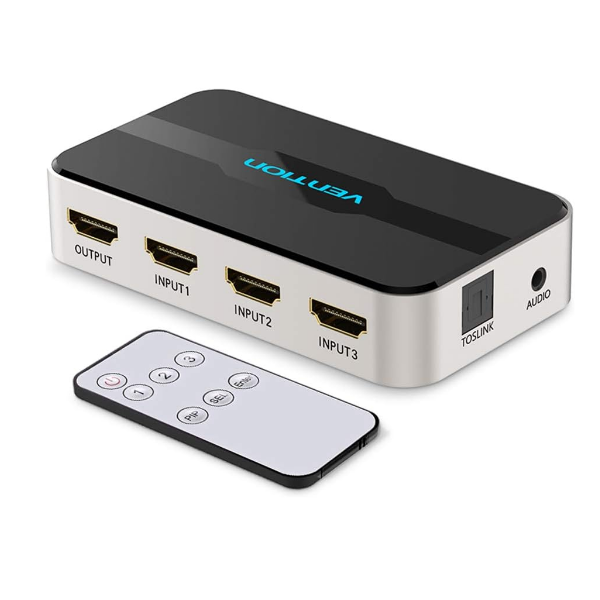 VENTION HDMI SWITCH HDMI A Female/DC3.5mm HDMI IN to HDMI OUT