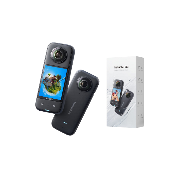 Insta360 X3 360 Action Camera 5.7K Waterproof with HDR Video, 72MP 360 Photo, 4K Single-Lens, 60fps Me Mode, Stabilization, 2.29" Touchscreen, AI Editing, Live Stream