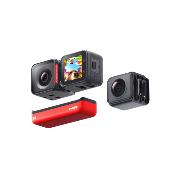 Insta360 ONE RS Twin Edition, Waterproof 4K 60fps Action Camera & 5.7K 360 Camera with Interchangeable Lenses, Stabilization, 48MP Photo, Active HDR, AI Editing