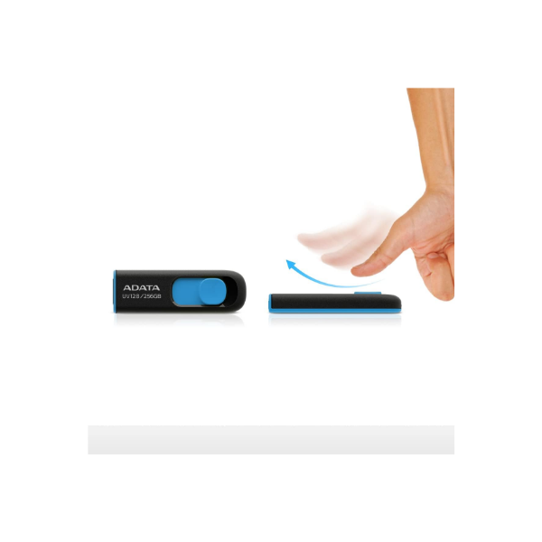 ADATA UV128 USB 3.2 Retractable Capless Blue Flash Drive