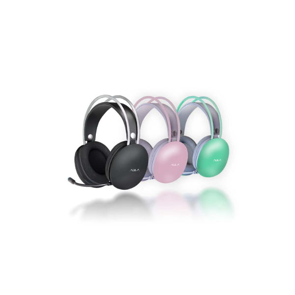AULA S505 Wired Gaming Headset Cool LED Noise Cancelling 7.1 Stereo Transparent RGB Light Effect Fits PC Laptop