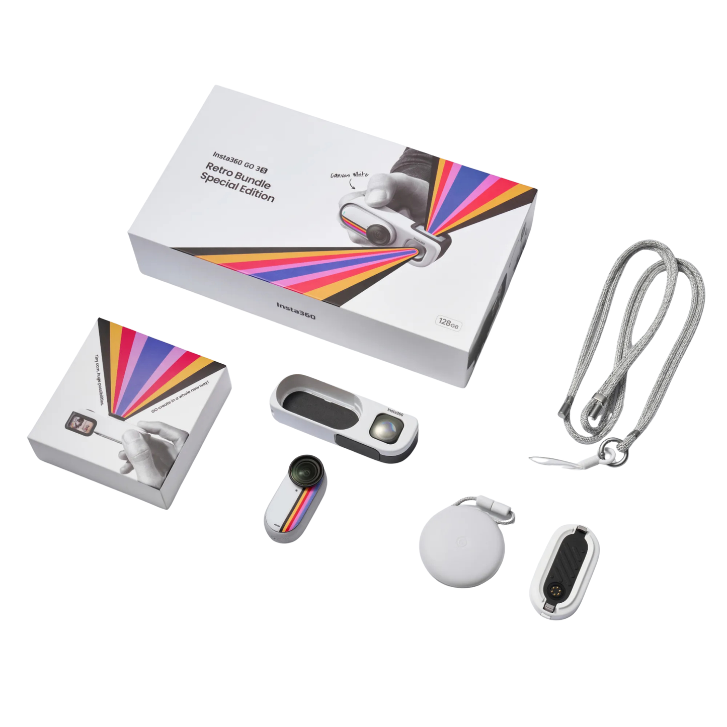 Insta360 GO 3S Retro Design Vintage Viewfinder Ultra-Compact & Wearable 4K Camera Long Battery Life with Charge Case
