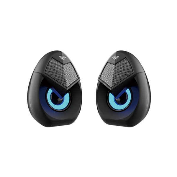 AULA N69 RGB Mini Speaker, 3.5mm Jack, 2.0 USB Wired Computer Speaker