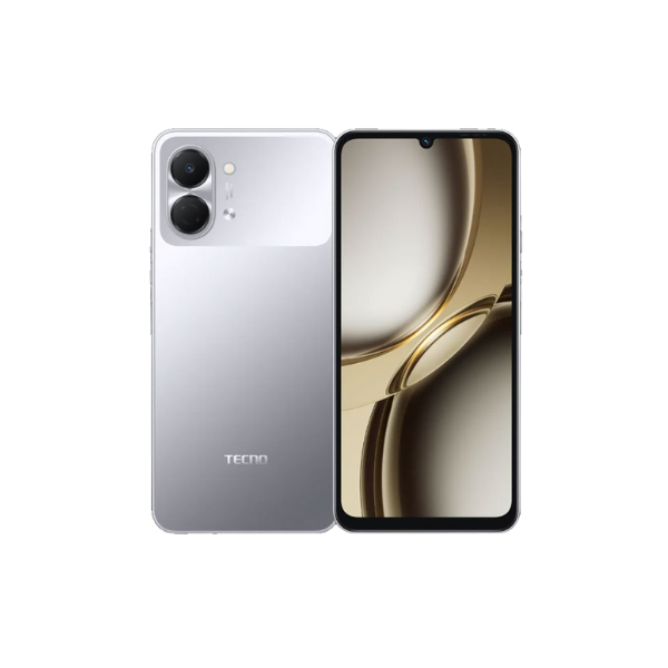 Tecno Spark Go 3 smartphone showing front and back on a white background