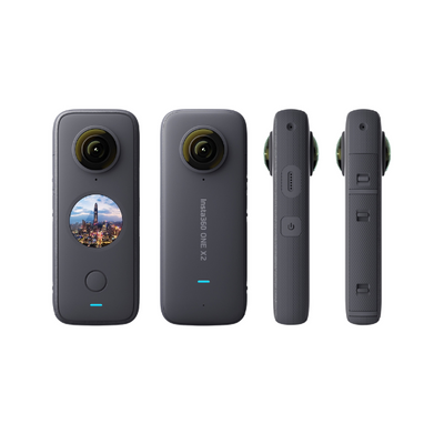 Insta360 ONE X2 360 Degree Waterproof Action Camera, 5.7K 360, Stabilization, Touch Screen, AI Editing, Live Streaming, Webcam, Voice Control