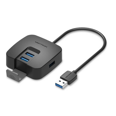 VENTION USB-A HUB USB-A/USB3.0x4/Micro-B BLACK/ CHBBB