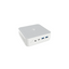 Small white box with USB ports on a white background