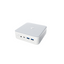 White electronic device with USB ports on a white background