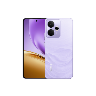 Smartphone with gradient design on screen and purple back view