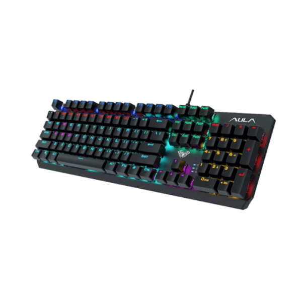 AULA F2066-II Wired Mechanical Gaming Keyboard 60 million times Keylife Metal panel 20 kinds of lighting effects