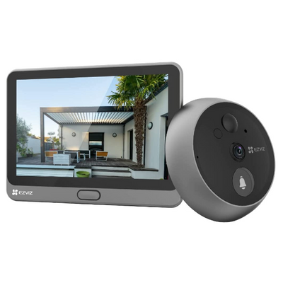 EZVIZ DP2 Wire-Free Peephole Doorbell Camera, 1080P, 4.3-Inch Colour Touch Screen, 3-Month Battery Life, Smart Human Detection, Two-Way Video Call, 166° Angle View, 5 Meters Night Vision (CP4)