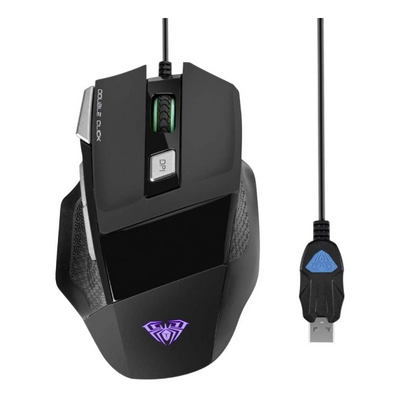 AULA S12 Gaming Mouse up to 4800 DPI with 7 Customized Marco Keys Breath Lighting for Cumputer PC Laptop