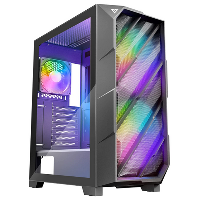 Antec NX Series NX700 Mid-Tower ATX Gaming Case, 2 x 185mm & 1 x 120mm ARGB Fans Included, 3D Geometric Mesh Front Panel & Tempered Glass Side Panel, 360mm Radiator Support,0-761345-81072-2