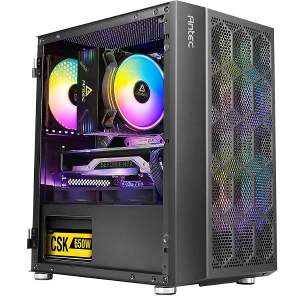 ANTEC NX200 M, Micro-ATX Tower, Mini-Tower Computer Case with 120mm Rear Fan Pre-Installed, Mesh Design in Front Panel Ventilated Airflow, NX Series