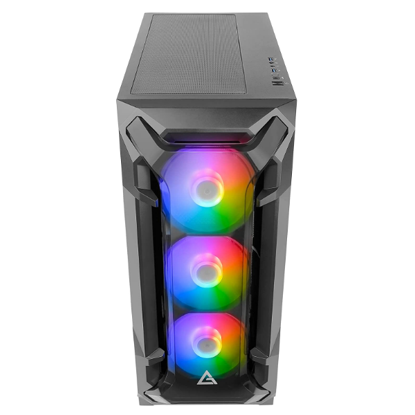 Antec Dark League DF600 Flux, Mid-Tower ATX Gaming Case, Flux Platform, 5 x 120mm Fans Included, ARGB & PWM Fan Controller, Tempered Glass Side Panel, 2 x USB3.0, High-End GPU Support