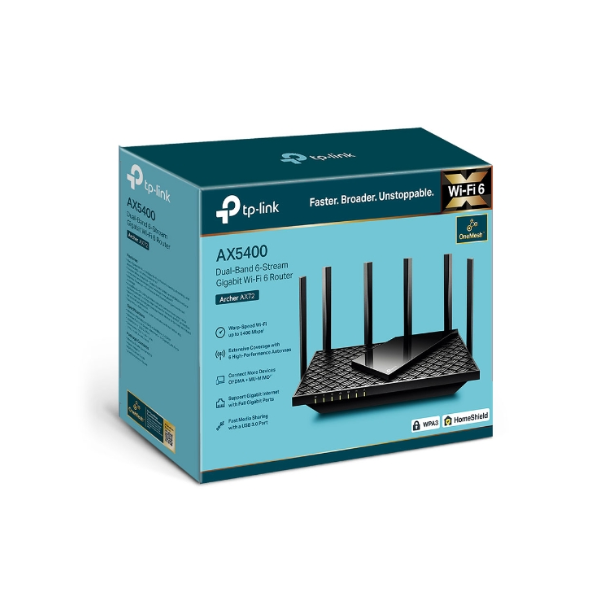 TP-Link Archer AX72 AX5400 Dual-Band Wi-Fi 6 Router Packaging