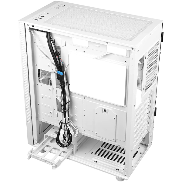 Antec NX410 ATX Mid-Tower Case, Tempered Glass Side Panel, Full Side View, Pre-Installed 2 x 140mm in Front & 1 x 120 mm ARGB Fans in Rear WHITE/BLACK